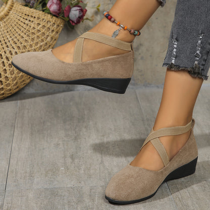 Ballerines À Talons Compensés Fermées