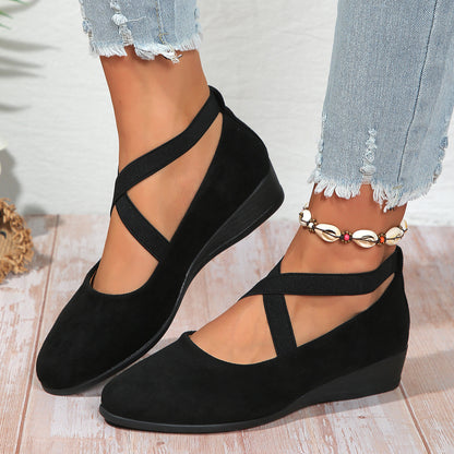 Ballerines À Talons Compensés Fermées
