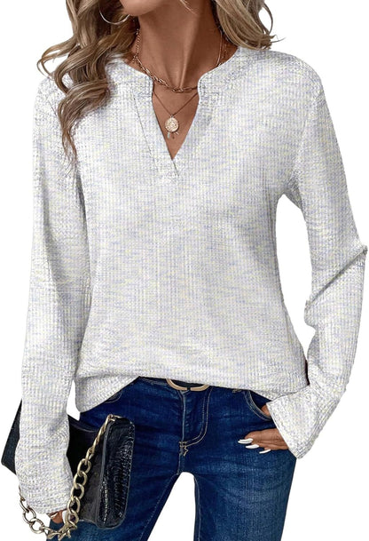 Haut Élégant à Col en V pour Femme