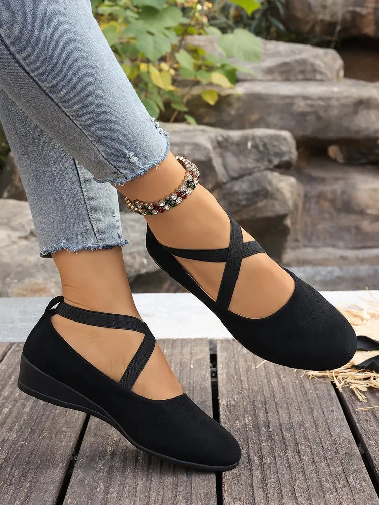 Ballerines À Talons Compensés Fermées