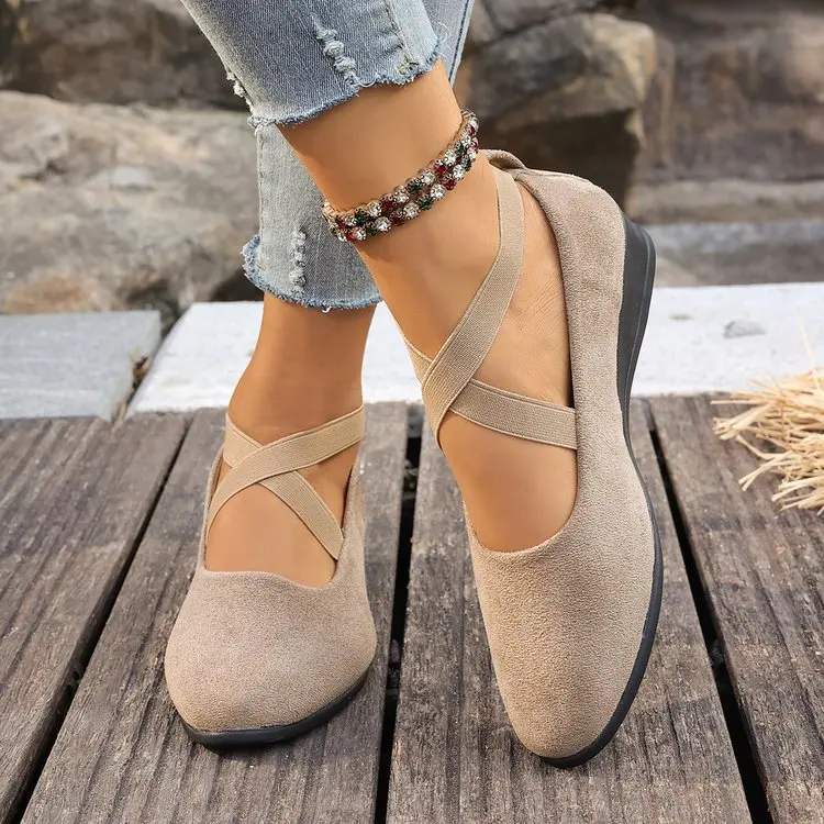 Ballerines À Talons Compensés Fermées