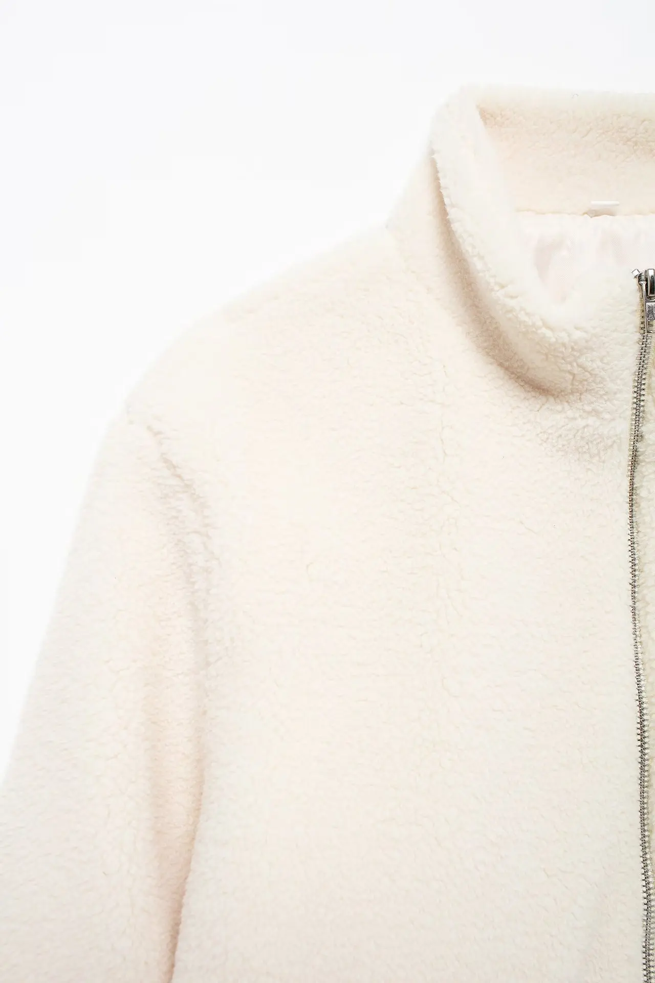 Blouson Douillet à Effet Laineux avec Poches